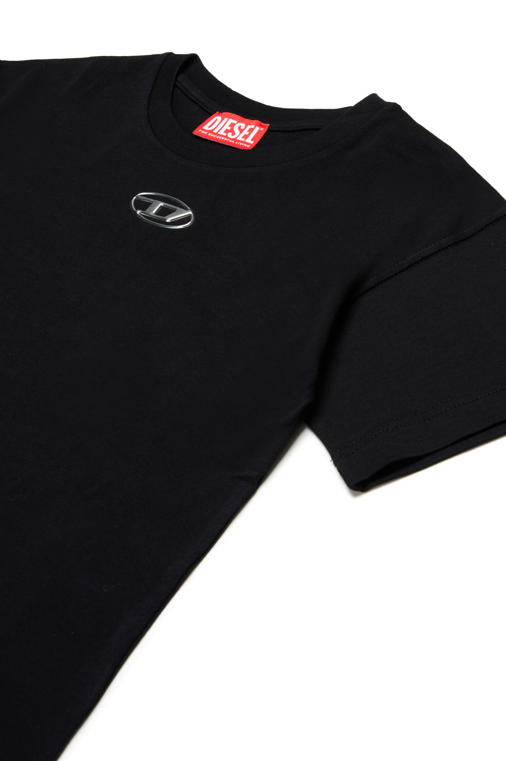 Diesel - TMARCUS OVER, Male's T-shirt with metallic Oval D in ブラック - 3