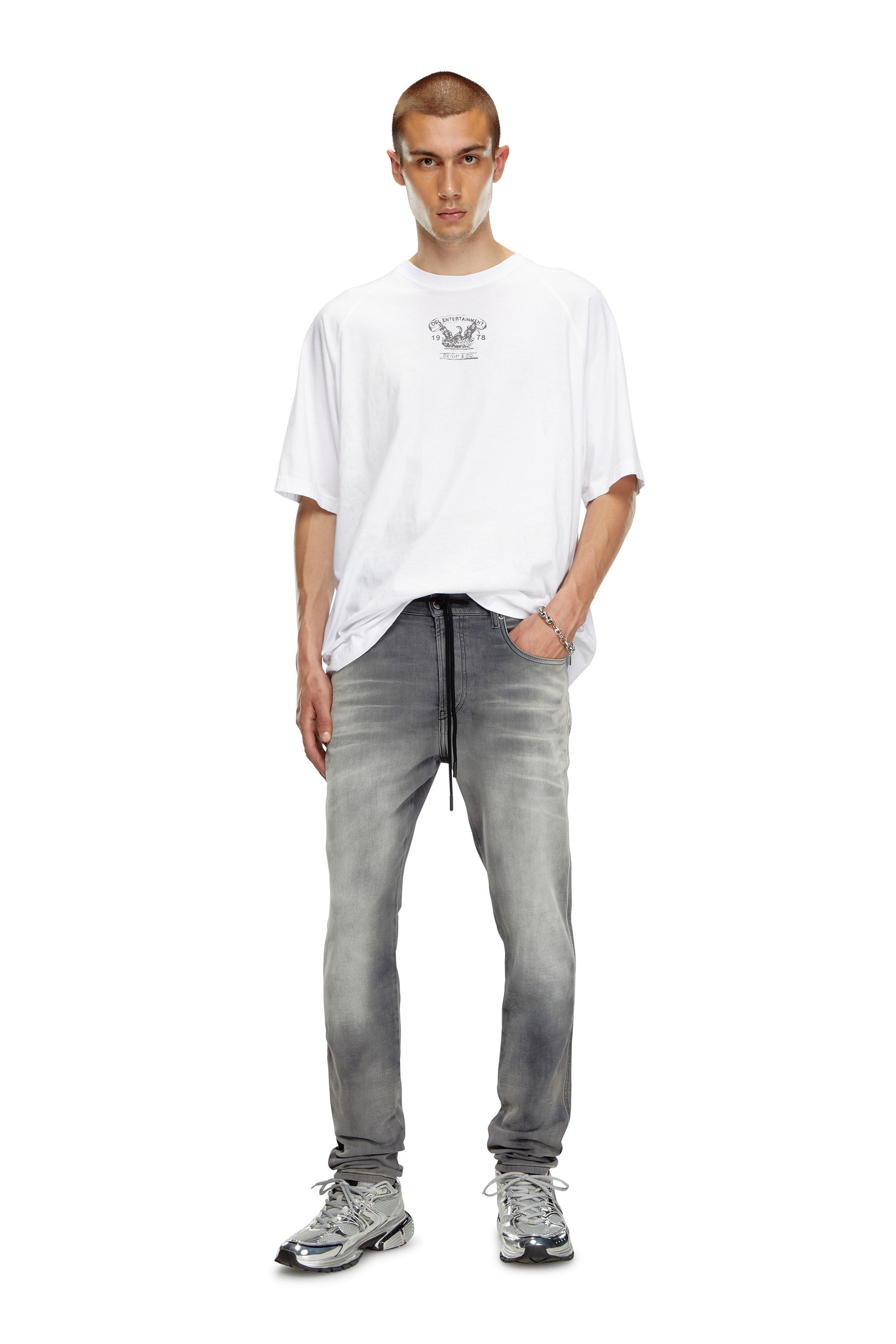 Diesel - Male's Slim 2060 D-Strukt Joggjeans® 068LR, ダークグレー - 1