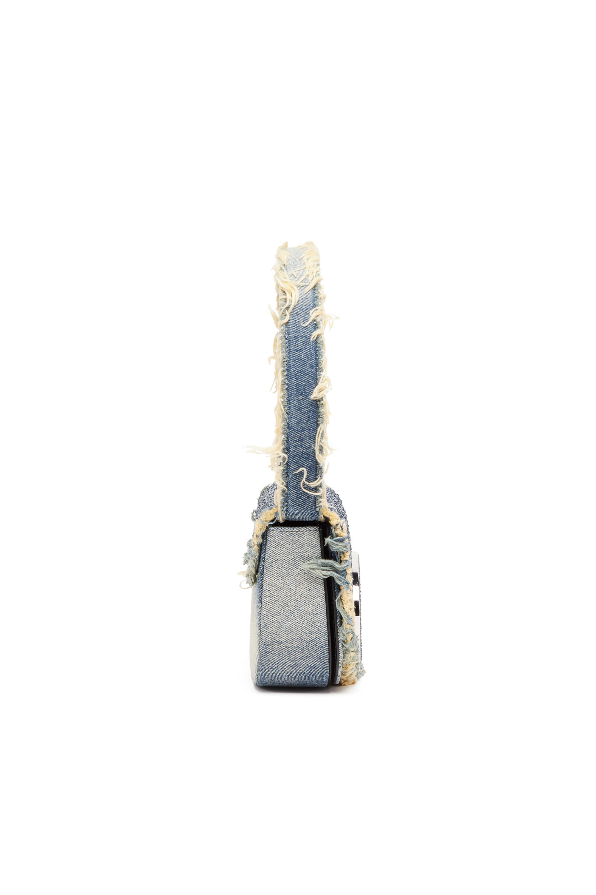 Diesel - 1DR, Female's 1DR-Iconic shoulder bag in denim and crystals in ブルー - 4