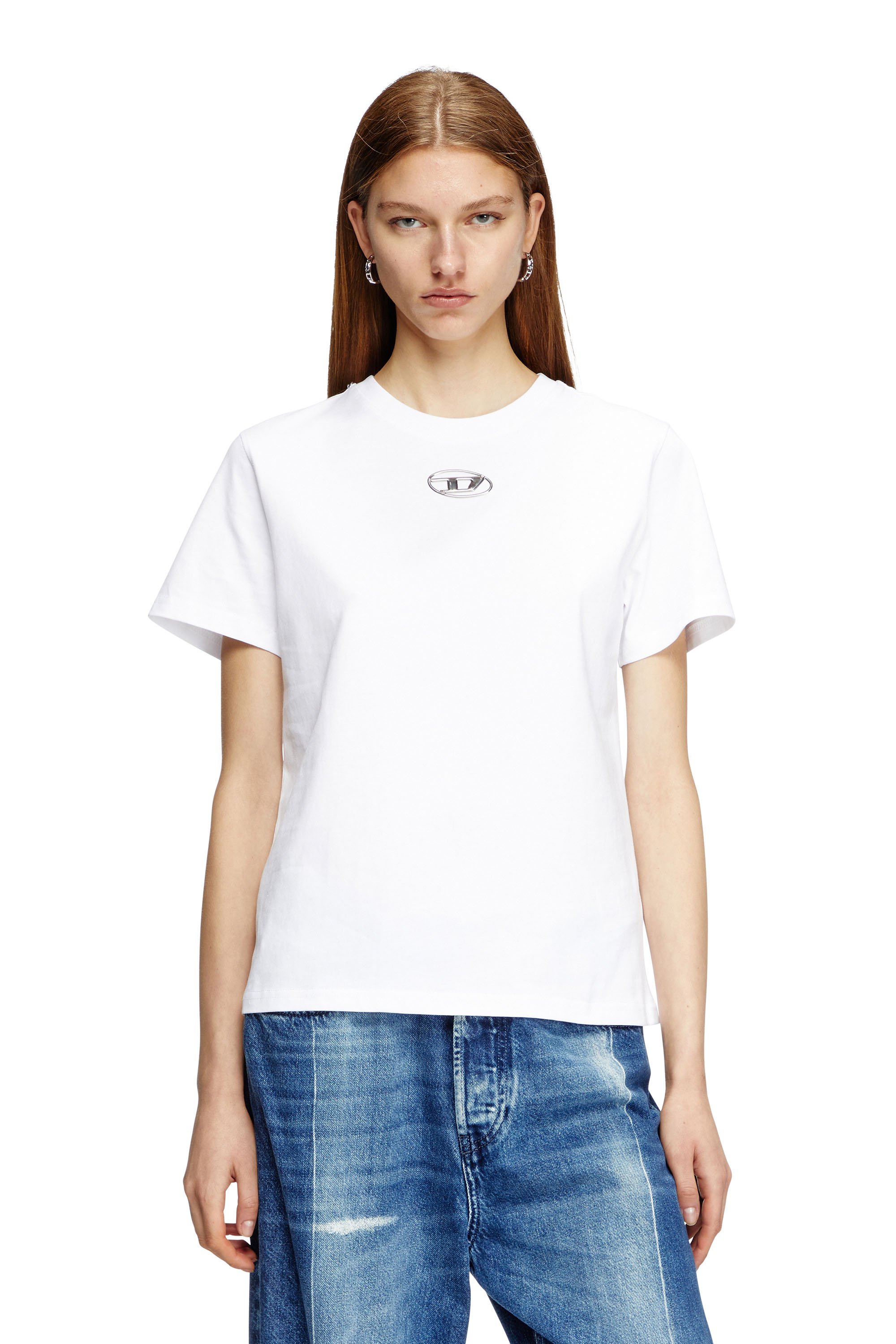 Diesel - T-REGS-OD-Q1, Female's Regular fit T-shirt with Oval D in ホワイト - 1