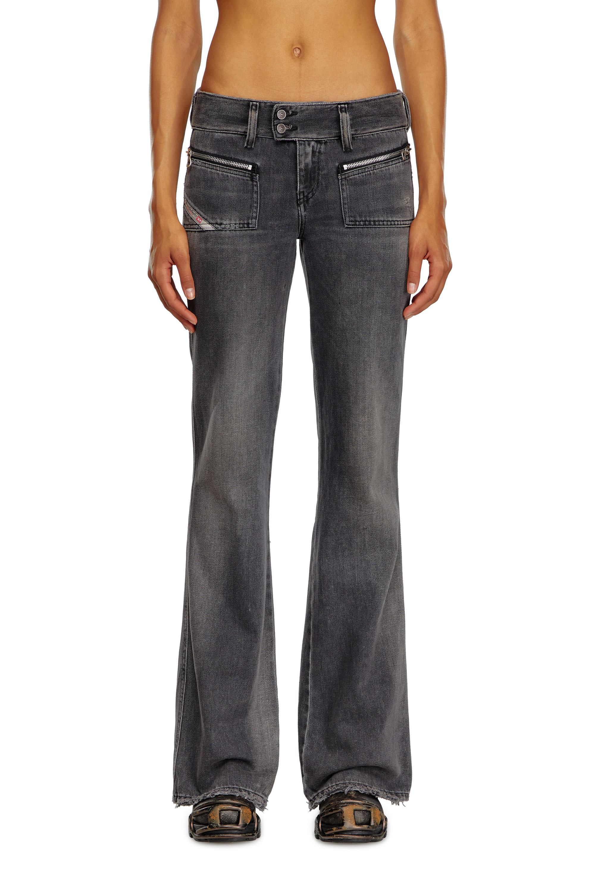Diesel - Female's Bootcut Jeans D-Hush 09K14, ブラック/ダークグレー - 1