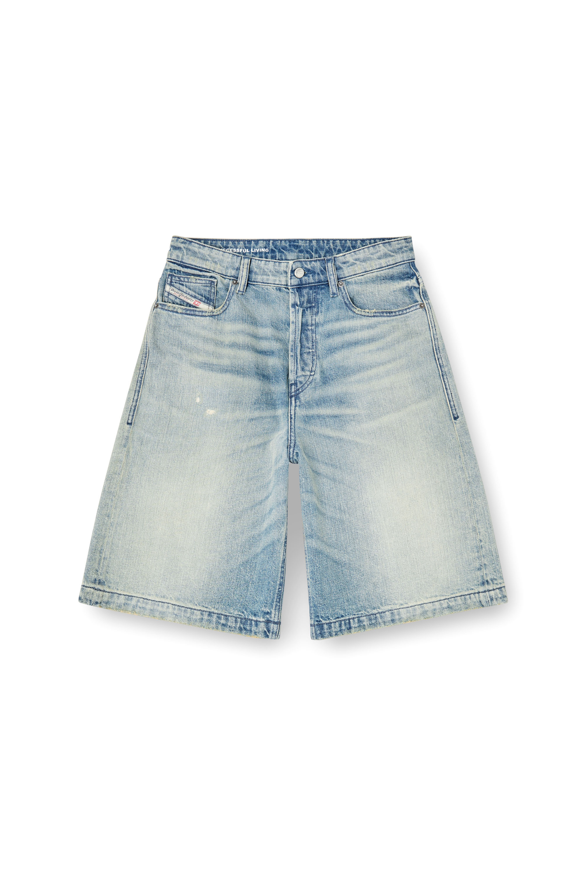 Diesel - DE-SIRE-SHORT, Female's Shorts in worn-effect denim in ライトブルー - 3
