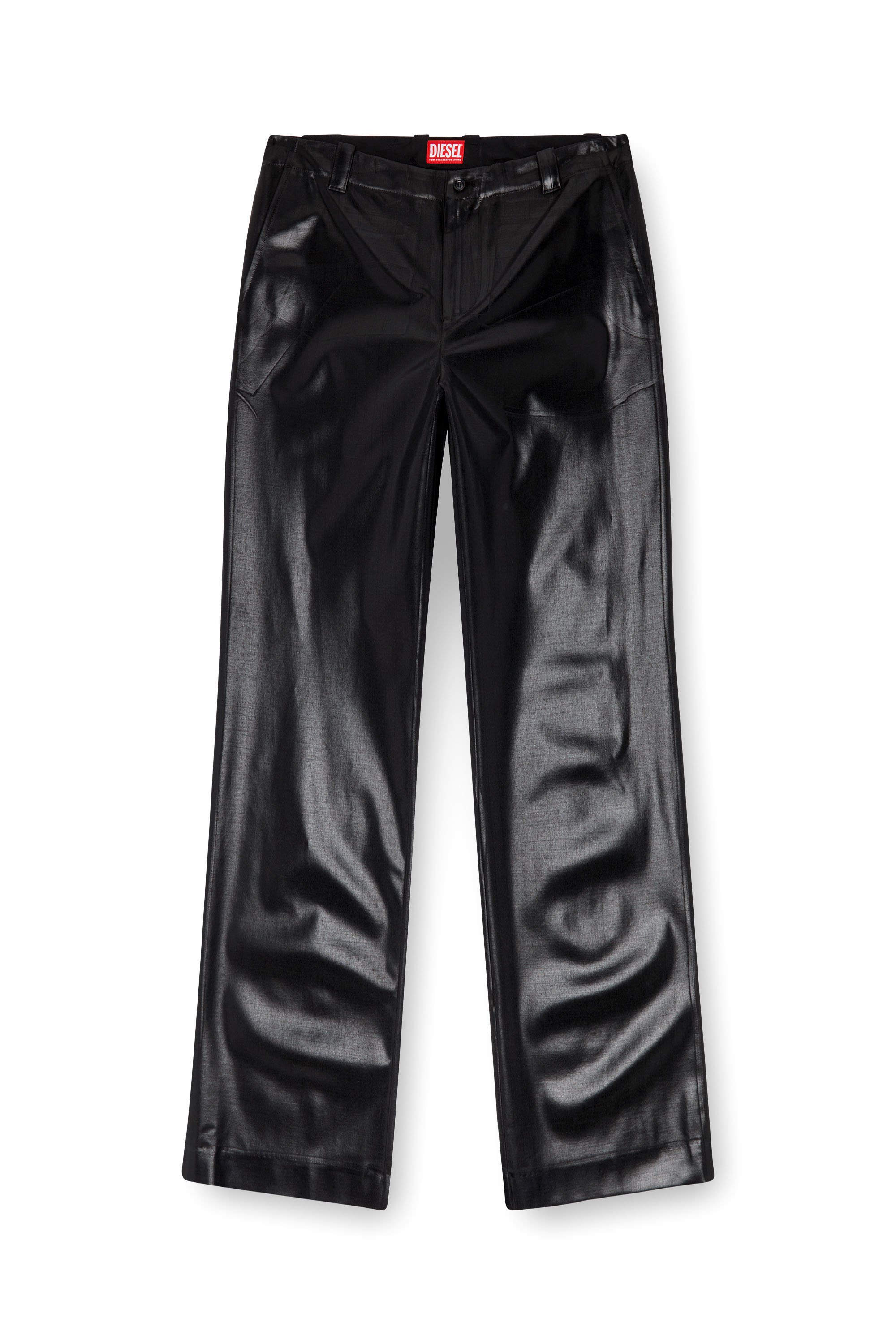 Diesel - P-STANLEY, Male's Pinstripe pants with coated front in ブラック - 2