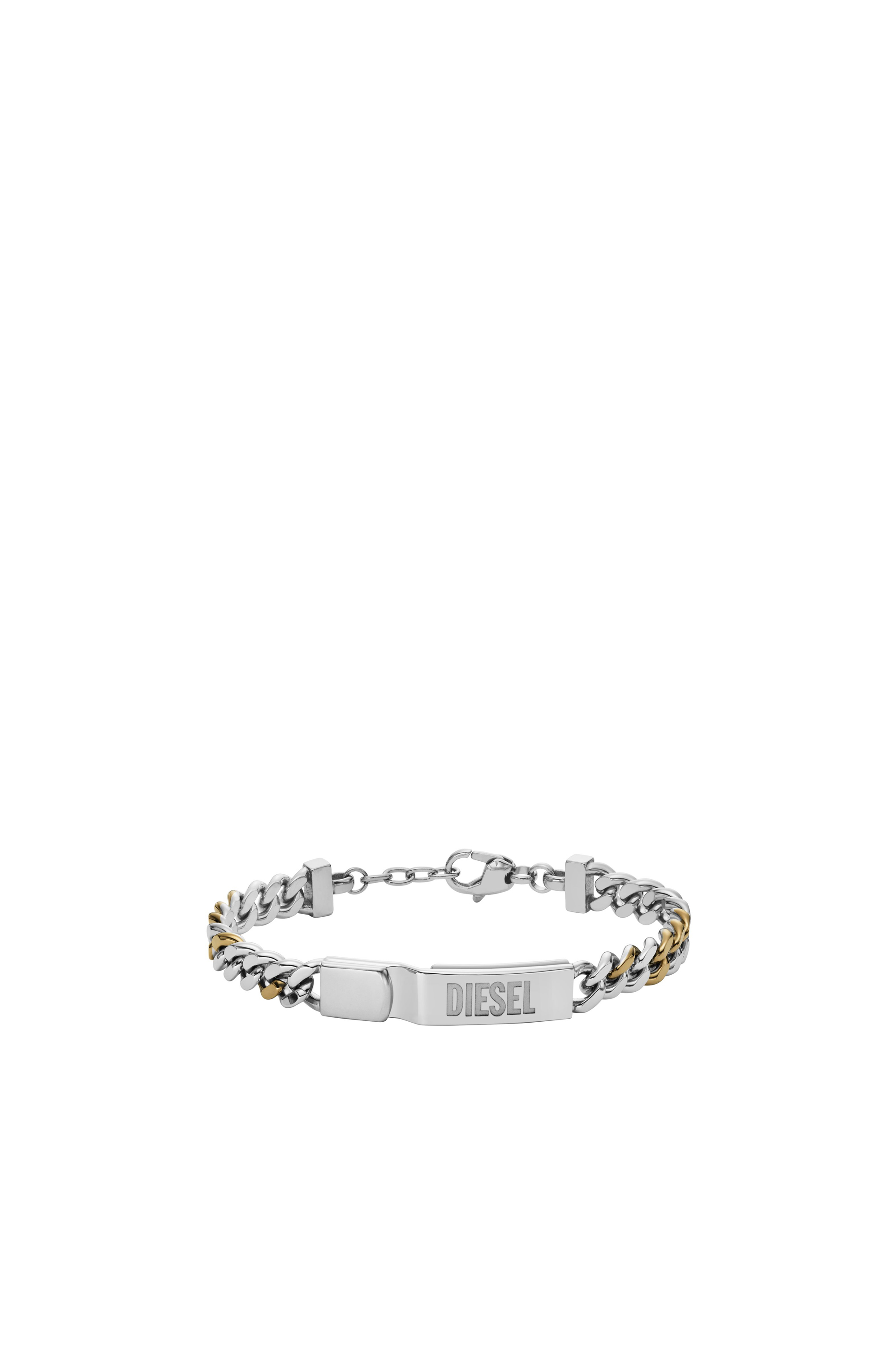 Diesel - DX1457, Unisex's Two-Tone Stainless Steel ID Chain Bracelet in シルバー - 2