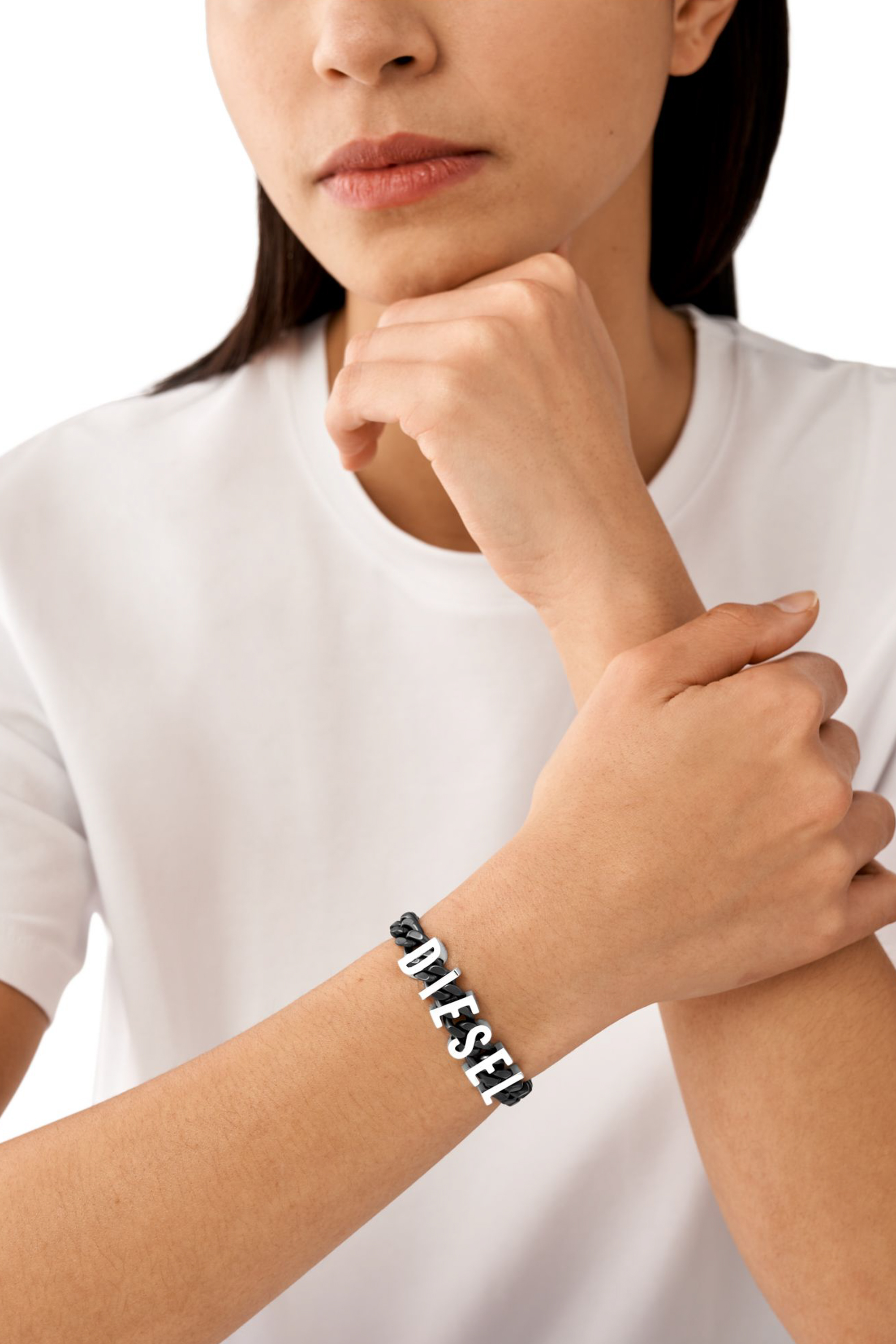 Diesel - DX1486, Unisex's Two-Tone stainless steel chain bracelet in ブラック - 4