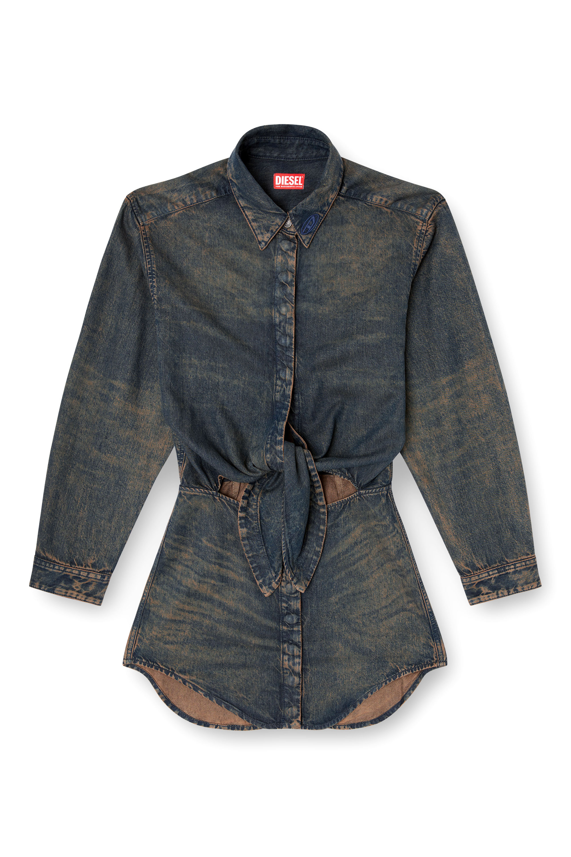 Diesel - DE-SUSAN-S, Female's Dress in fluid denim in ダークブルー - 3