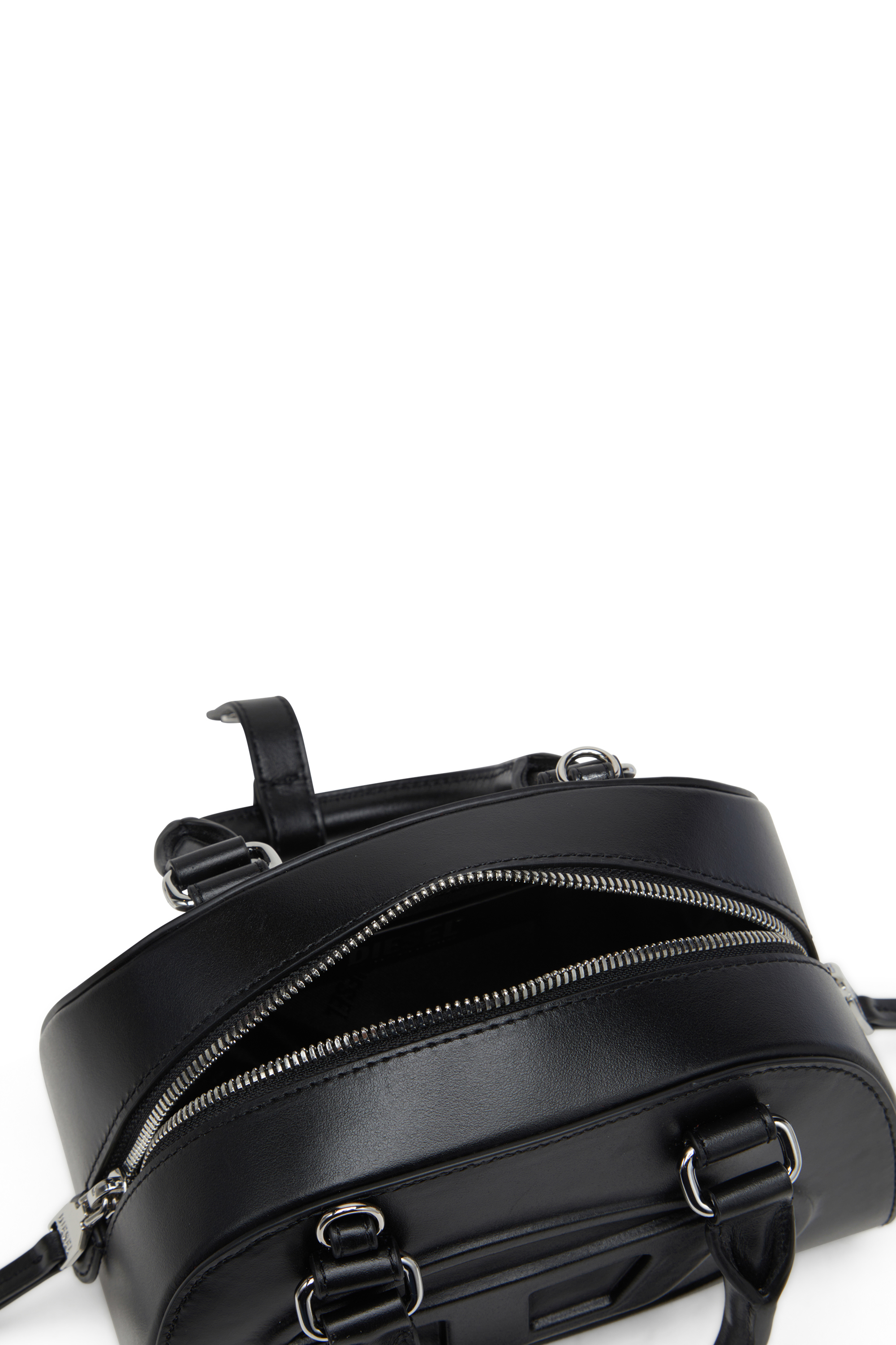Diesel - 1DR DOME CROSSBODY, Female's 1DR Dome-Leather mini bowling bag in ブラック - 4