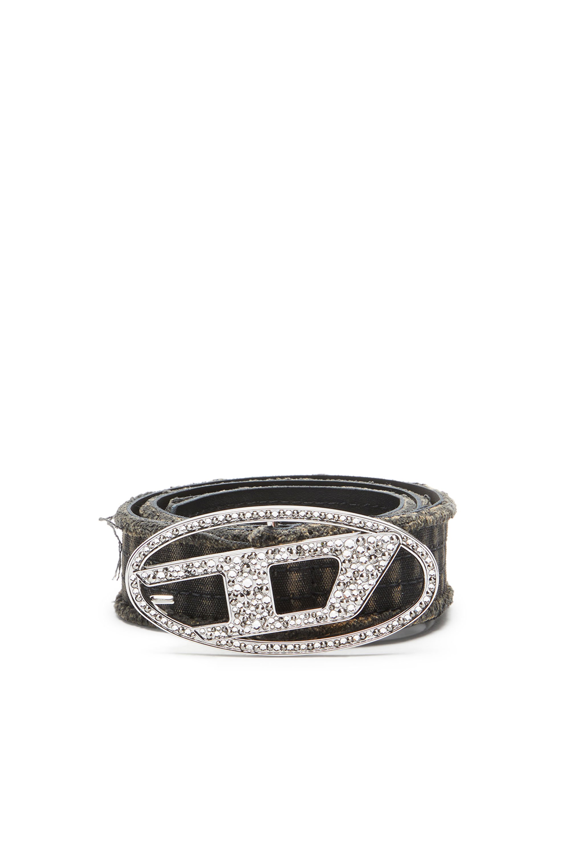 Diesel - B-1DR STRASS, Female's Canvas and leather belt with crystals in ブラック - 2