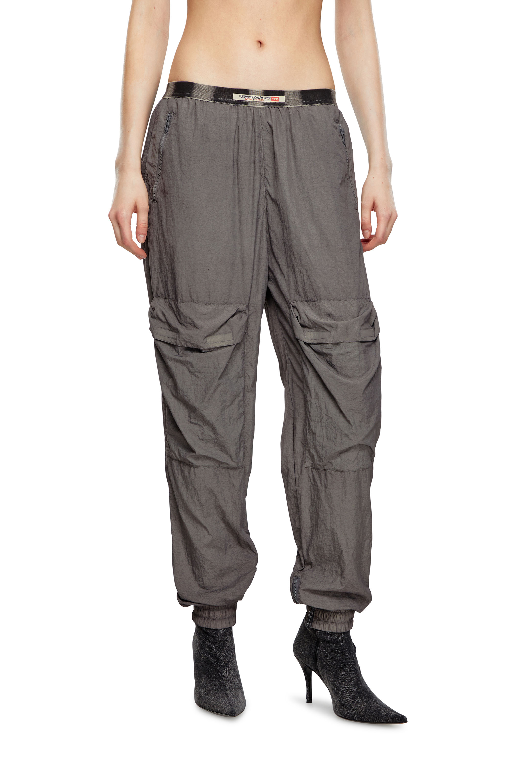 Diesel - P-ARADISE, Female's Cargo pants in faded nylon in グレー - 1