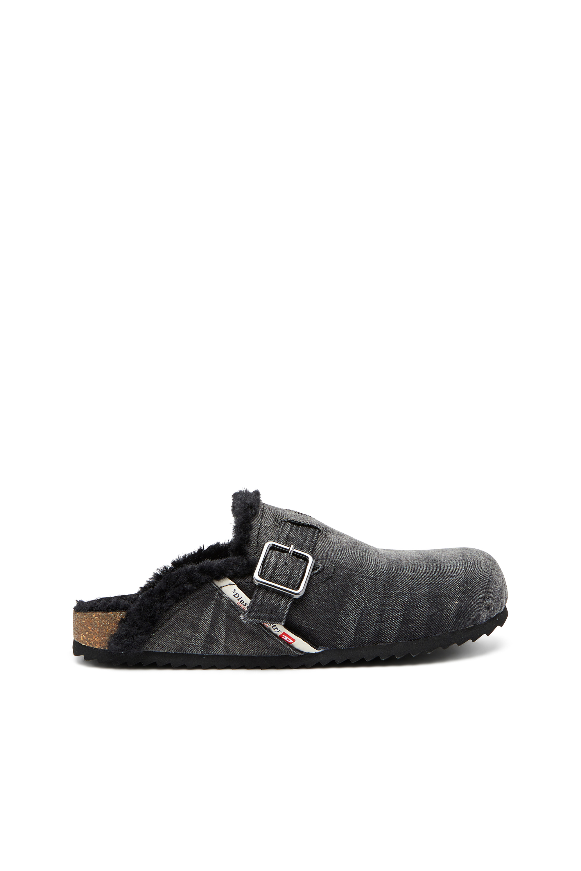 Diesel - D-WOODSTOCK X, Male's D-Woodstock-Denim mules with fluffy lining in ブラック - 1