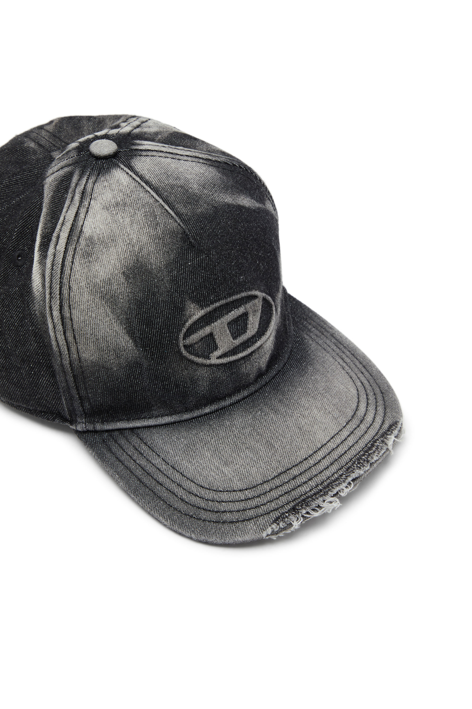 Diesel - C-SEYMON-BLACK, Male's Baseball cap in destroyed denim in ブラック - 3