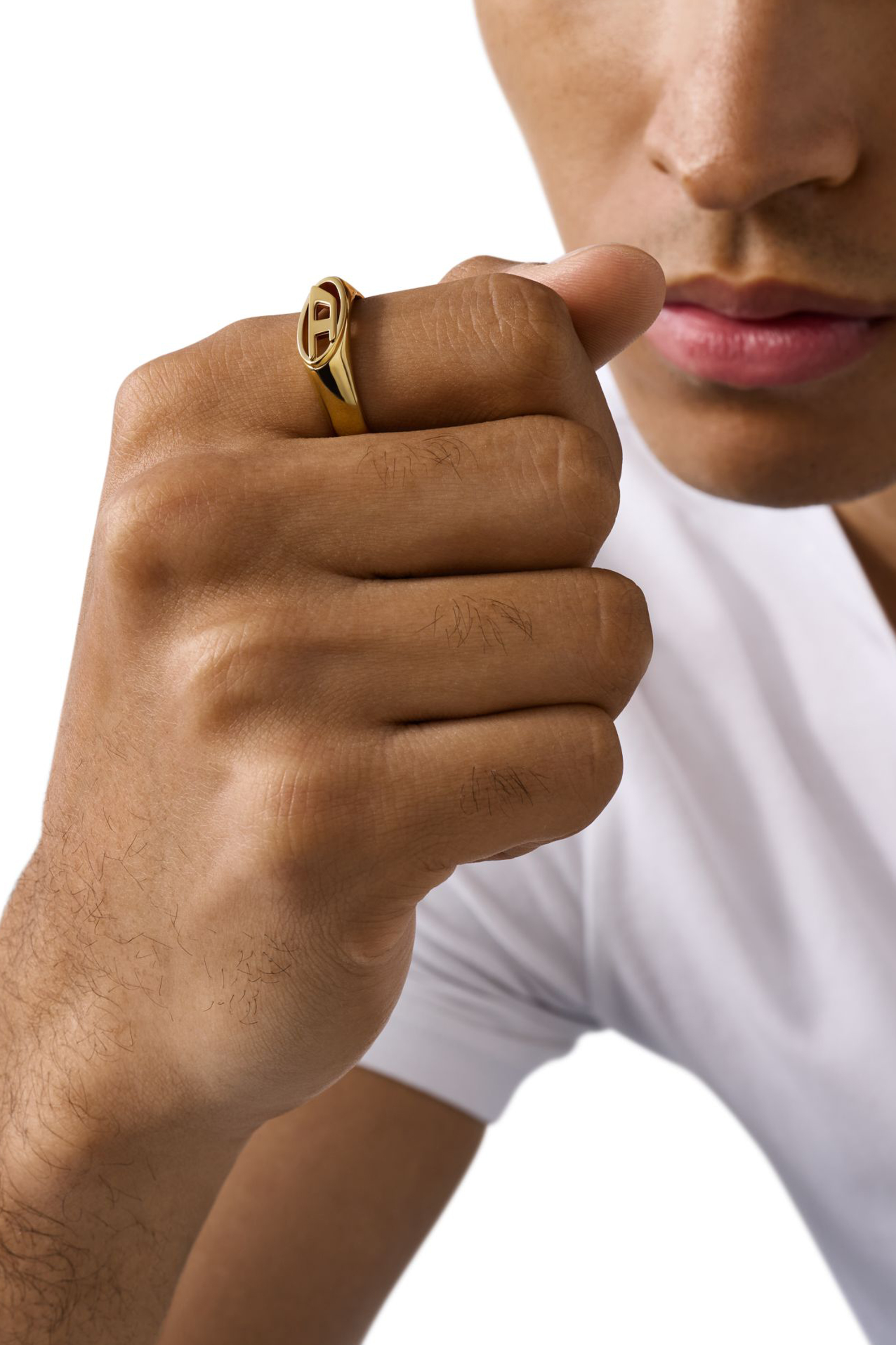 Diesel - DX1588710 JEWEL, Unisex's Gold-Tone Stainless Steel Signet Ring in ゴールド - 3