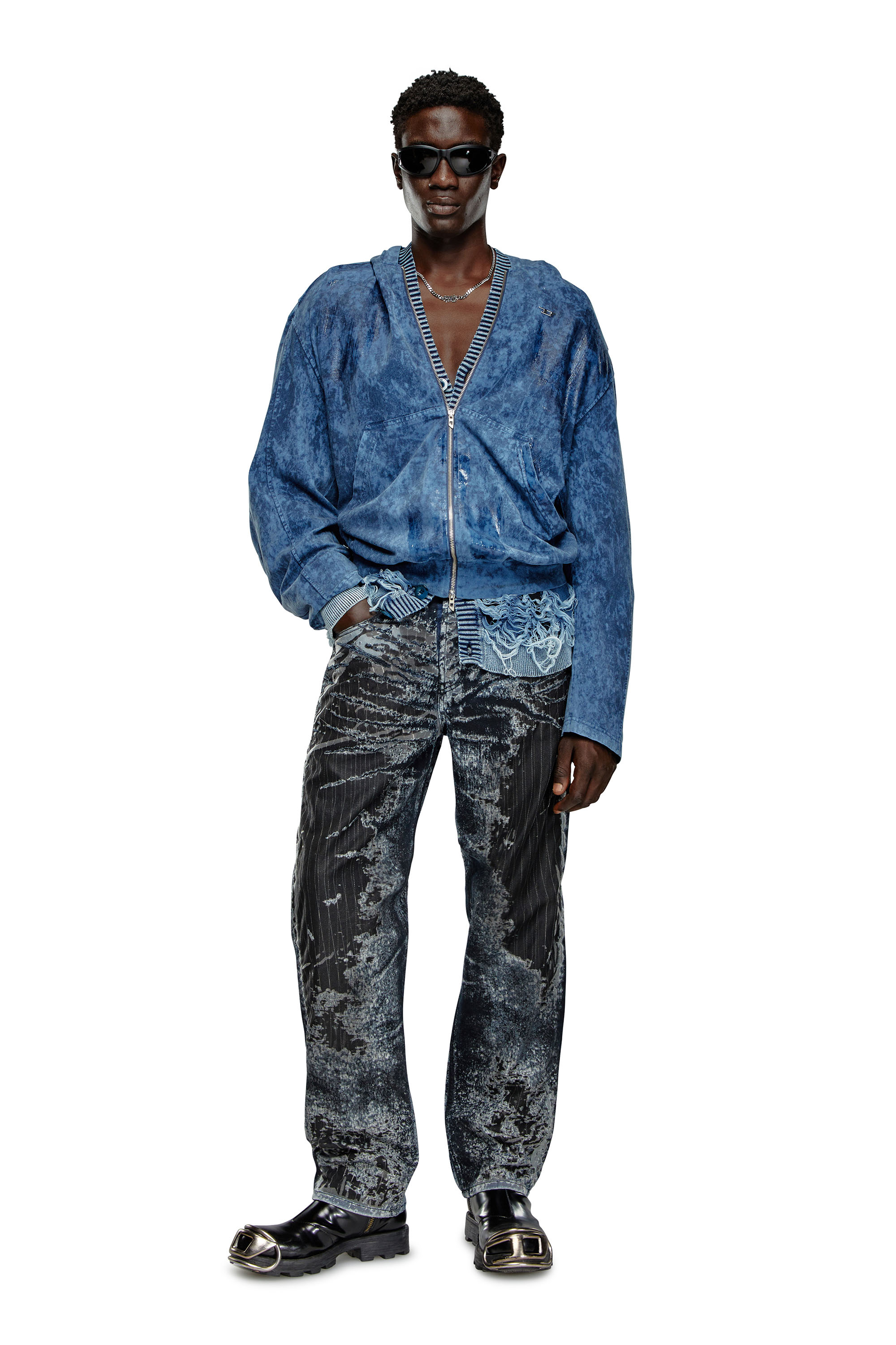 Diesel - Male's Regular Jeans 2010 D-Macs 068MU, ブラック/ブルー - 2