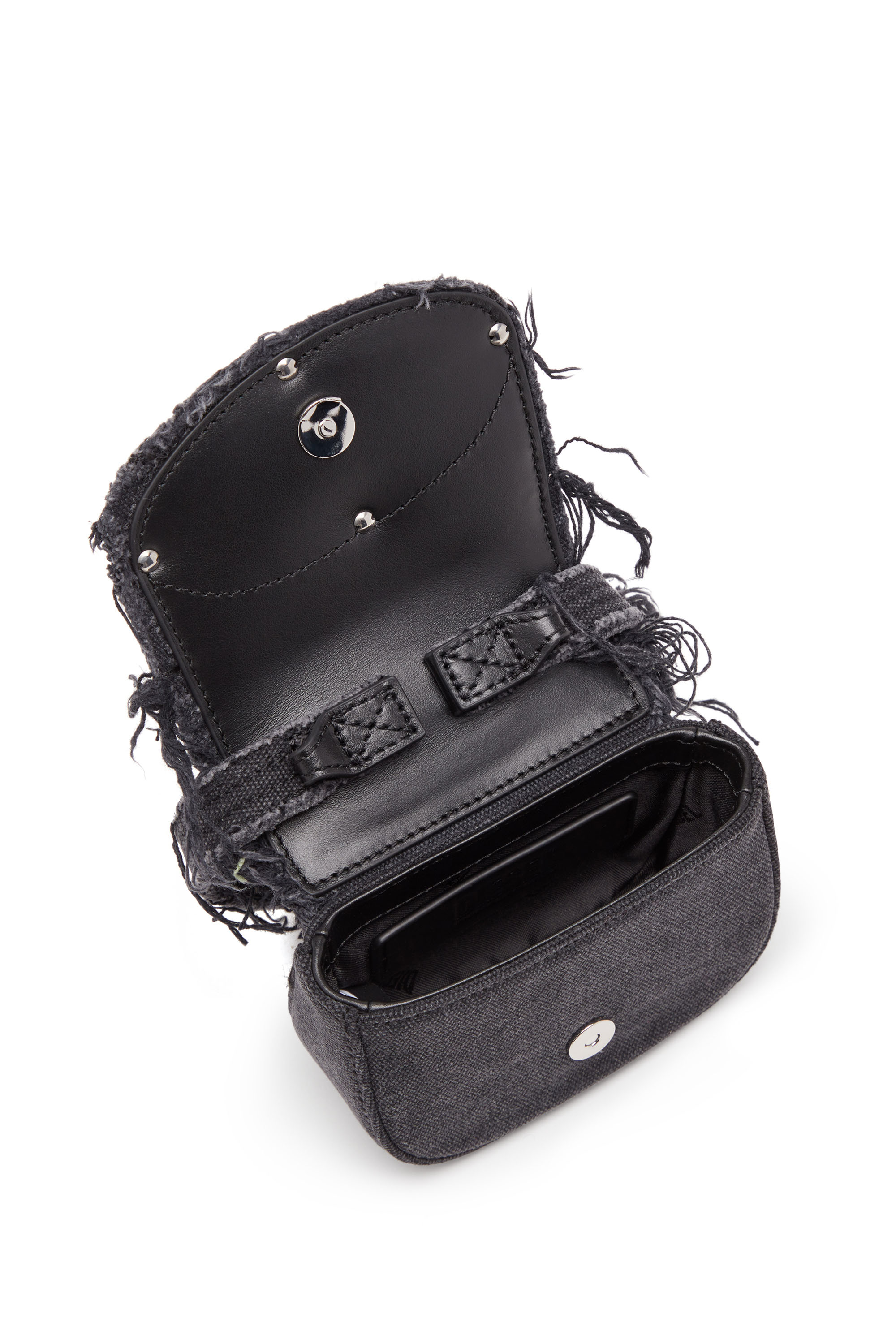Diesel - 1DR XS, Female's 1DR XS-Iconic mini bag in canvas and leather in ブラック - 4