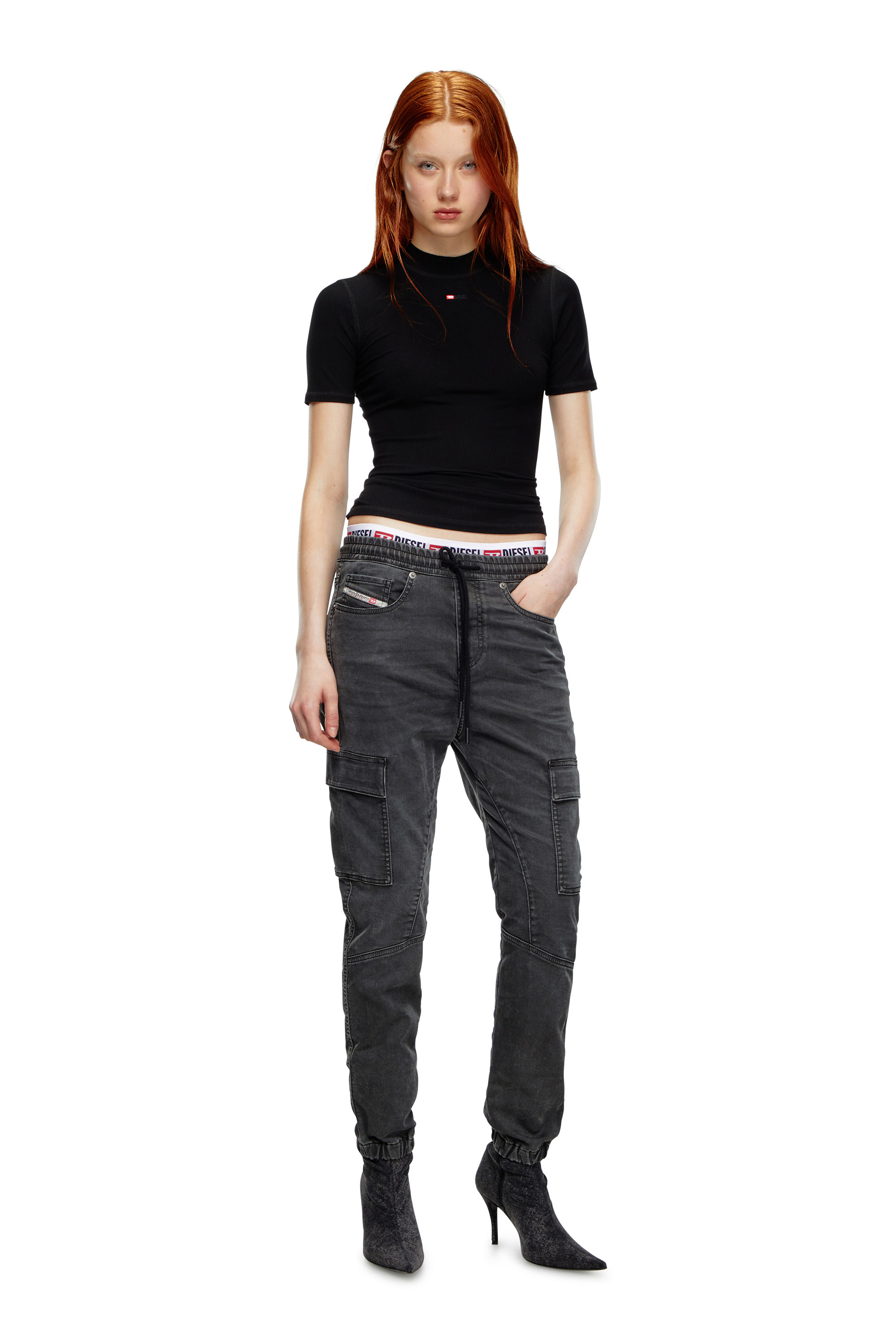 Diesel - Female's Regular 2051 D-Ursy Joggjeans® 09J75, ブラック/ダークグレー - 2