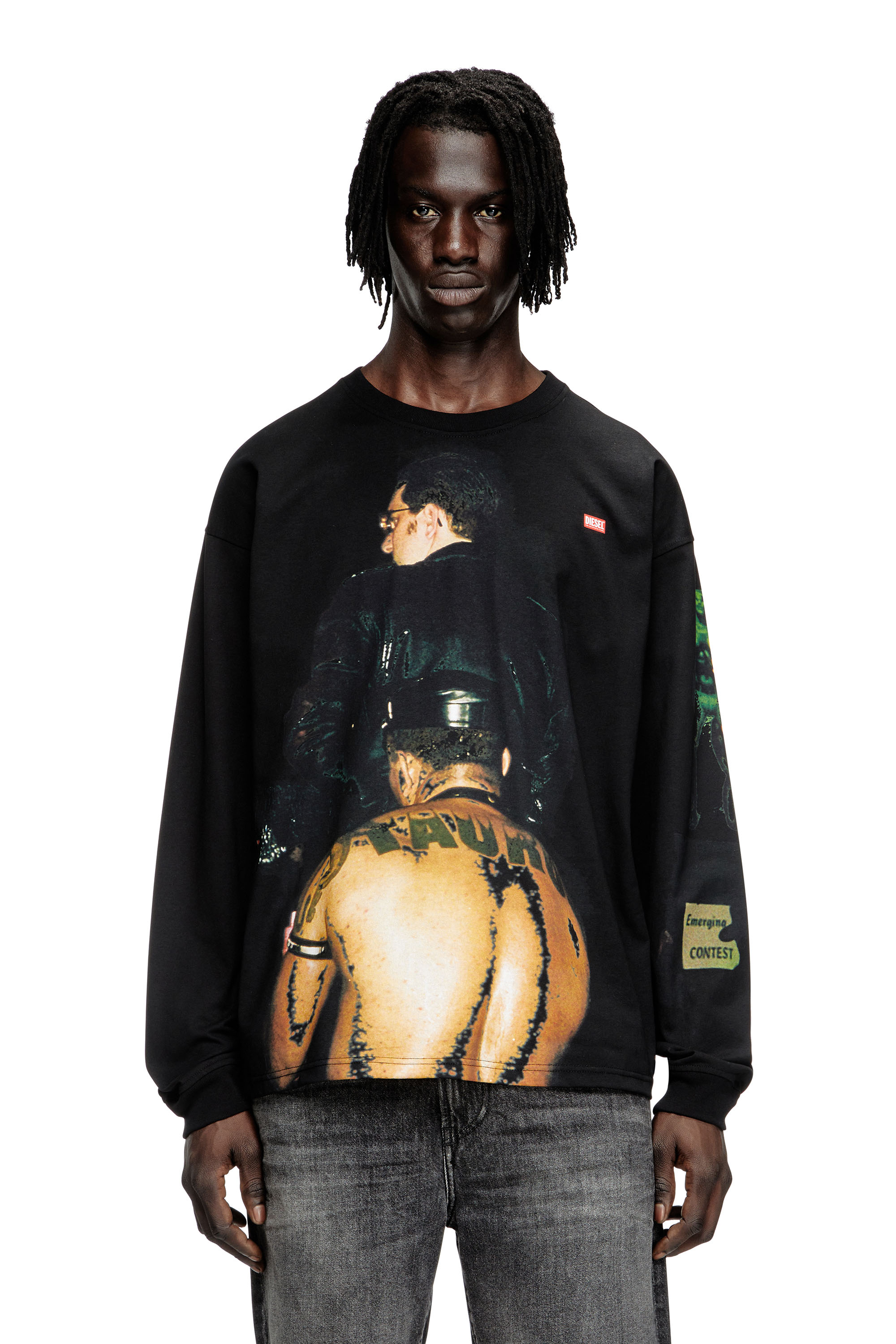 Diesel - PR-T-BOXT-LS-TOM25-1, Unisex's Long-sleeve T-shirt with graphic print in ブラック - 2
