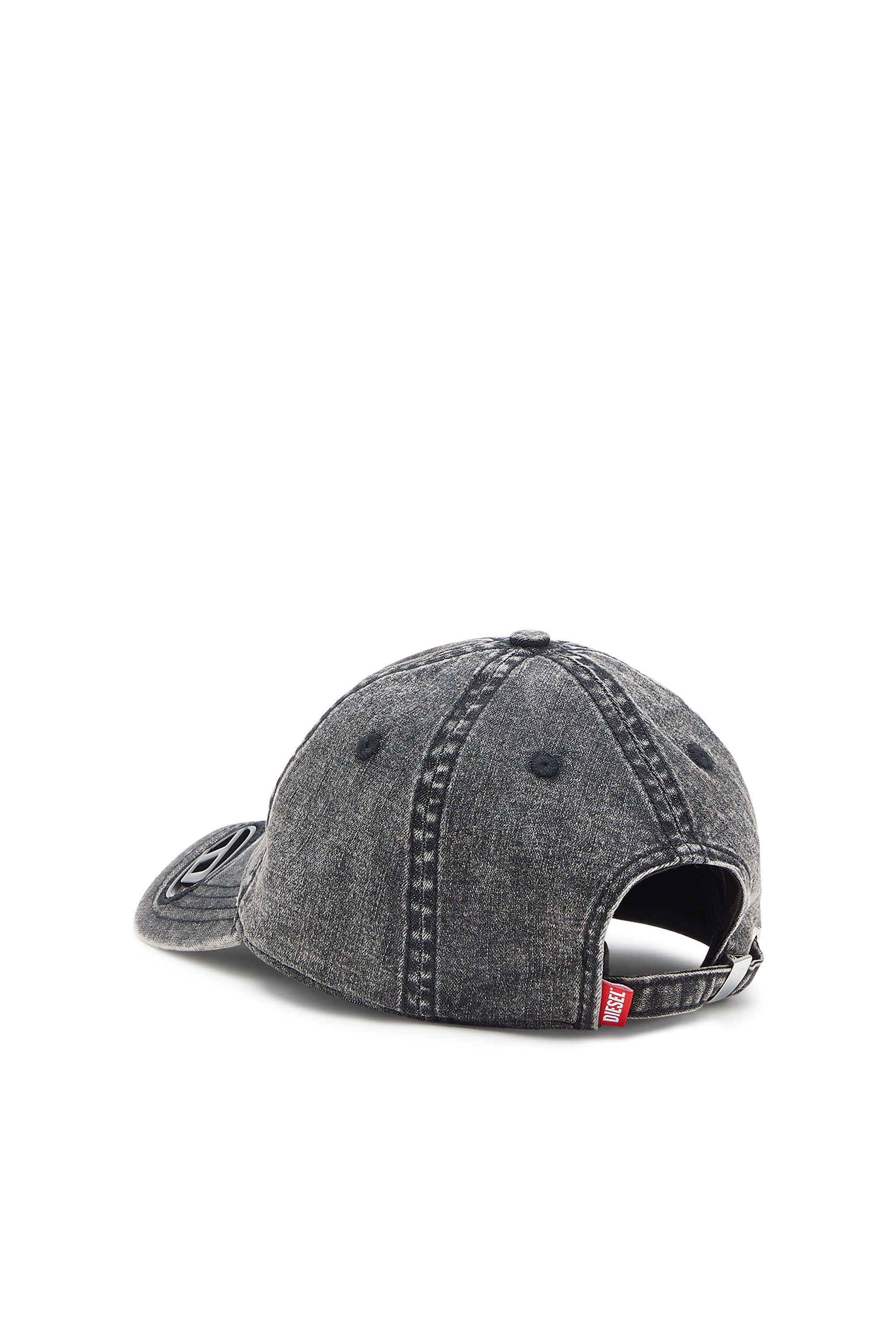 Diesel - C-AP-HOSHI, Male's Denim baseball cap with Oval D hardware in ブラック - 3